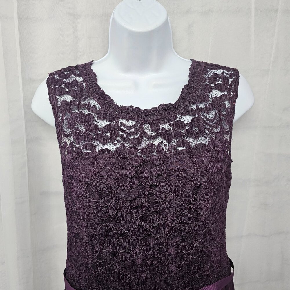 David's Bridal Dress Maxi Purple Lace Fairy Whimsigoth Floral Formal 10 - Picture 3 of 13